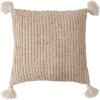 imageCreative CoOp Woven Cotton Striped Tassels Pillow 20quot L x 20quot W x 2quot H Cream