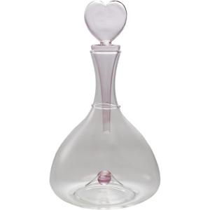 imageCreative CoOp 15 Quart Glass Decanter with Pink Heart Shaped Stopper Clear