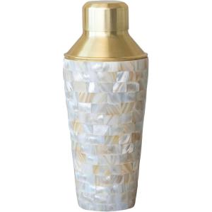 imageCreative CoOp 24 oz Stainless Steel and Mother of Pearl Cocktail Shaker Natural Large WhiteGold