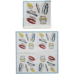 imageCreative CoOp 50Piece Paper Cocktail Napkin Set with Seafood Accoutrements Multicolor