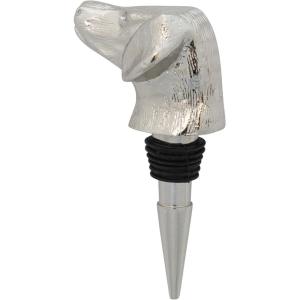 imageCreative CoOp Cast Aluminum Dog Head Bottle Stopper in Kraft Box Nickel Finish