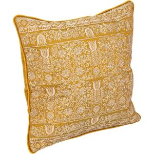 imageCreative CoOp Cotton Velvet Pattern and Piping Pillow Chartreuse Square Multi