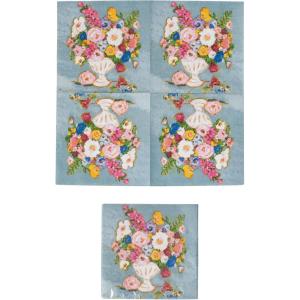 imageCreative CoOp Paper Napkins with Flower Vase Design Multicolor Set of 50