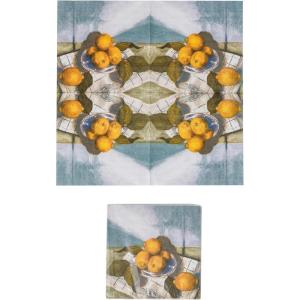 imageCreative CoOp Paper Napkins with Lemon Design Multicolor Set of 50