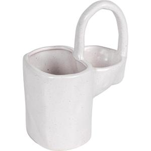imageCreative CoOp Stoneware Dish Brush White Speckled Finish Sponge Holder