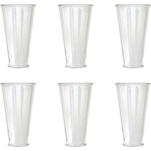 imageCreative CoOp Tall Round Glass Drinking Glass with Debossed Rim and Base Clear Set of 6