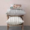 imageCreative CoOp Bloomingville Creative CoOp Cotton Lumbar Pillow with Embroidery Grey and CreamCover with Polyester Insert