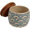 imageCreative CoOp Blue Stoneware Canister with Lid Cream Color Natural 575quot round