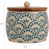 imageCreative CoOp Blue Stoneware Canister with Lid Cream Color Natural 575quot round
