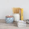 imageCreative CoOp Blue Stoneware Canister with Lid Cream Color Natural 575quot round
