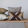 imageCreative CoOp Cotton Embroidered Lumbar Line Design Multicolor Pillows 20quot L x 12quot W x 1quot H