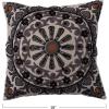 imageCreative CoOp Cotton Throw Embroidered Floral Pattern and Chambray Back Multicolor Pillow Multi