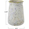 imageCreative CoOp Multicolor Speckled Enameled Crock with Yellow Rim 45 round