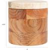 imageCreative CoOp Round Acacia Wood Container with Marble Lid Natural and Yellow Mlanges