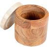 imageCreative CoOp Round Acacia Wood Container with Marble Lid Natural and Yellow Mlanges