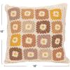 imageCreative CoOp Square Cotton Crocheted Pillow with Block Pattern Multicolor Multi