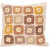 imageCreative CoOp Square Cotton Crocheted Pillow with Block Pattern Multicolor Multi