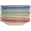 imageCreative CoOp Stoneware Plate Set with Hotel Restaurant Image Styles Multicolor Set of 12
