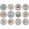 imageCreative CoOp Stoneware Plate Set with Hotel Restaurant Image Styles Multicolor Set of 12