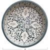 imageHandPainted Stoneware Pet Bowl with Botanical Design Cream and Blue