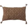 imageCreative CoOp Cotton Slub Diamond Weave and Tassels Khaki Lumbar Pillow Tan