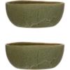 imageCreative CoOp Stoneware Reactive Glaze Set of 2 Bowl Set 6quot L x 6quot W x 3quot H Green