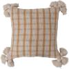 imageCreative CoOp Woven Cotton Slub Plaid Pillow with Tassels