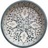 imageHandPainted Stoneware Pet Bowl with Botanical Design Cream and Blue