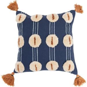 imageCreative CoOp Cotton Embroidered and Tufted Tassels Pillow 16quot L x 16quot W x 2quot H Multicolor