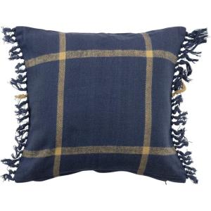 imageCreative CoOp Cotton Flannel Plaid Fringe Pillow 18quot L x 18quot W x 2quot H MulticolorMulticolor