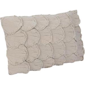 imageCreative CoOp Cotton Lumbar Pillow with Appliqued Quilted Seashells Sage
