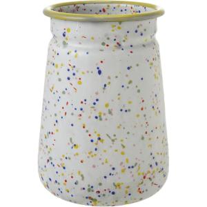 imageCreative CoOp Multicolor Speckled Enameled Crock with Yellow Rim 45 round