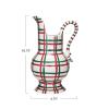 imageCreative CoOp 2 Quart Plaid HandPainted Stoneware Pitcher Red Green and White