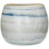 imageCreative CoOp HandPainted Stoneware Planter with Pattern and Reactive Glaze White and Blue
