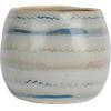 imageCreative CoOp HandPainted Stoneware Planter with Pattern and Reactive Glaze White and Blue