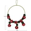 imageCreative CoOp Handmade Wool Felt Flower Wreath Red and Green