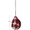 imageCreative CoOp Handmade Wool Felt Pomegranate Ornament with Beads and Embroidery Red and Cream Color