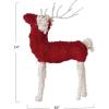 imageCreative CoOp Large Boucl Cotton Knit and Wire Reindeer Red and White