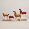 imageCreative CoOp Large Boucl Cotton Knit and Wire Reindeer Red and White