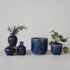 imageCreative CoOp Large Decorative TerraCotta Planter with Crackle Glaze Blue