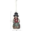 imageCreative CoOp Mercury Glass Snowman Ornament with Wreath Multicolor