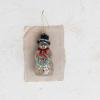 imageCreative CoOp Mercury Glass Snowman Ornament with Wreath Multicolor