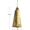imageCreative CoOp Metal Bell on Jute Rope Hanger Antique Gold Finish