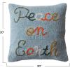 imageCreative CoOp Multicolor Square Cotton Tufted Pillow Peace On Earth