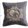imageCreative CoOp Navy Square Cotton Velvet Printed Pillow with HandEmbroidered Beads Color