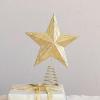 imageCreative CoOp Plastic Star Tree Topper with CutOuts and LED Lights Gold Finish