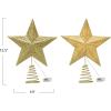 imageCreative CoOp Plastic Star Tree Topper with CutOuts and LED Lights Gold Finish