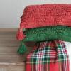 imageCreative CoOp Red Woven Cotton Knit Lumbar Pillow with Tassels Sandwashed Finish