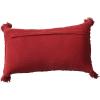 imageCreative CoOp Red Woven Cotton Knit Lumbar Pillow with Tassels Sandwashed Finish