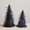 imageCreative CoOp Round Decorative Feather Trees Navy Color Set of 2
